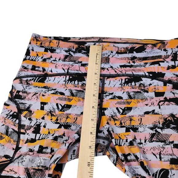 Lululemon Leggings Womens 6 Sun Runner 17" Inversion Black Stripe Mesh Crop - Picture 9 of 10